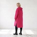 Kapuzenjacke aus reiner Baumwolle in zartem Pink mit geradem Schnitt aus French Terry