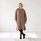 Braune Kapuzenjacke aus Baumwolle in French Terry mit Reißverschluss und Seitentaschen