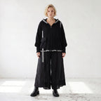 Damen Hose Lagenlook Baumwolle Schwarz, weites Bein, Oversize große Größen – AKH Premium
