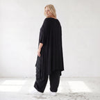 Damen Shirt Lagenlook Lyocell Schwarz, A-Linie, Oversize große Größen – AKH Premium