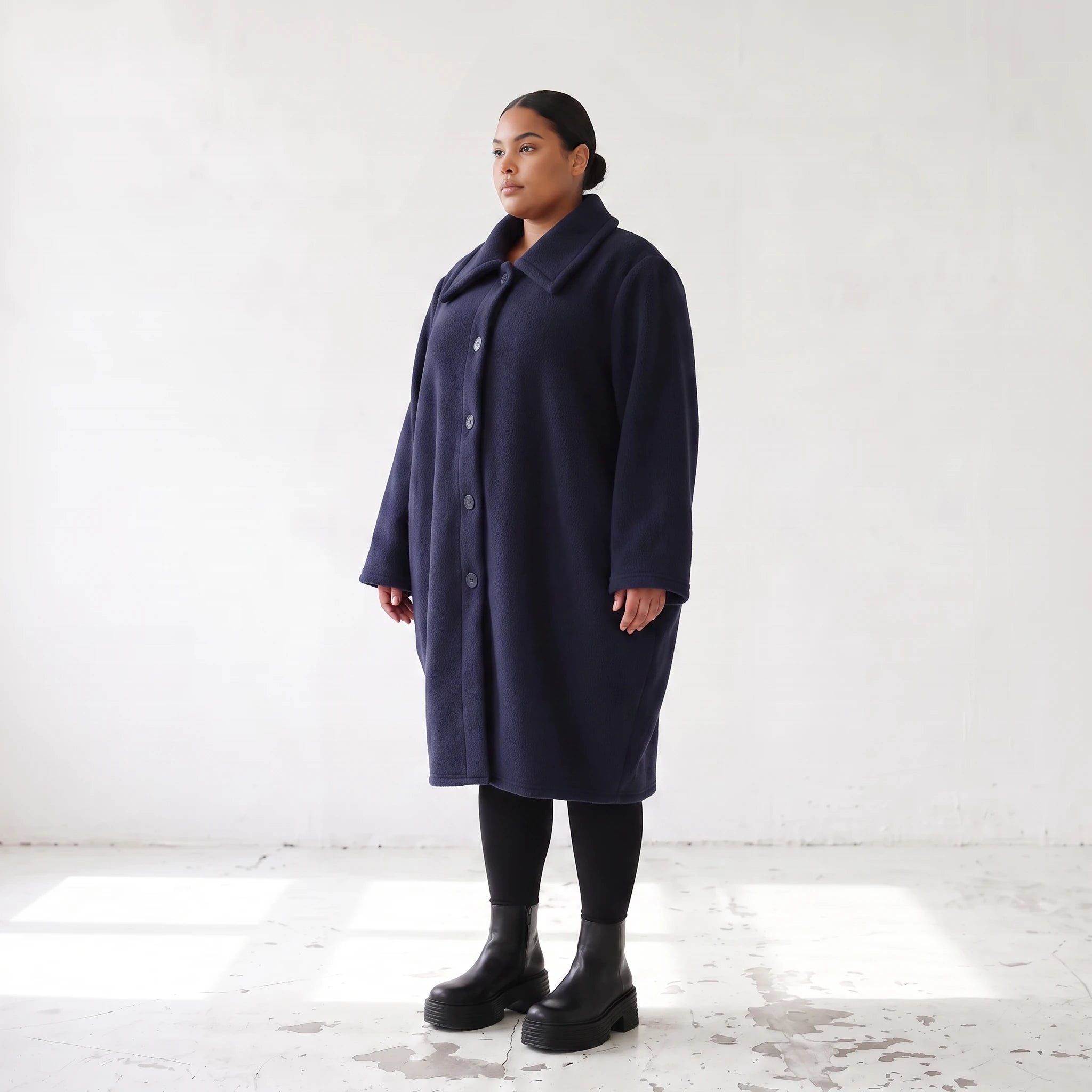 Teddymantel in Ballonform mit Hemdkragen kuschelig warm und leicht für kalte Wintertage