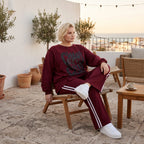 Kastiges Langarmshirt aus French Terry mit Statement Print und sichtbaren Außennähten