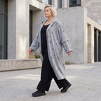 Jerseycardigan in Dusty Grey mit Kapuze aus Baumwolle und Elasthan mit geradem Schnitt