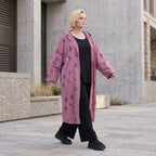 Offener Kapuzencardigan in Weinrot weich leicht und gerade geschnitten für Winterlooks