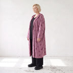 Offener Kapuzencardigan in Weinrot weich leicht und gerade geschnitten für Winterlooks
