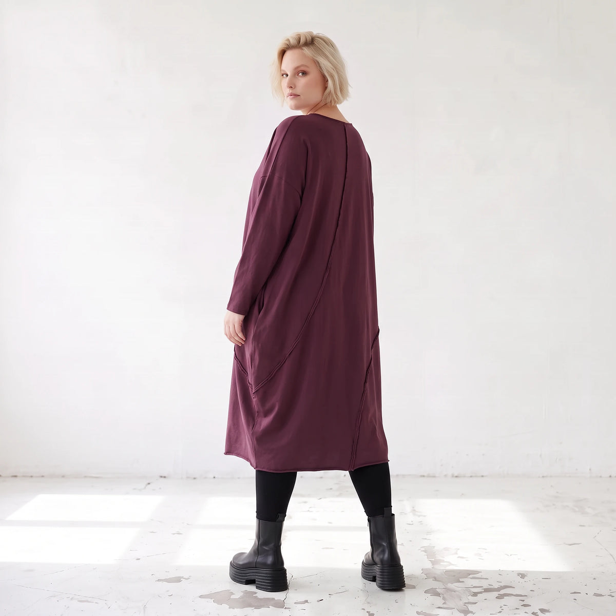 Altlila French Terry Kleid in Ballonform aus Baumwolle mit Elasthan weich Made in Italy