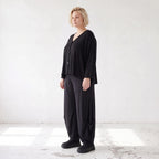 Ballonhose aus Slinky mit Stretch weites Bein als Schlupfhose fließend und elegant edel