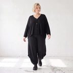 Ballonhose aus Slinky mit Stretch weites Bein als Schlupfhose fließend und elegant edel
