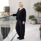 Ballonhose aus Slinky mit Stretch weites Bein als Schlupfhose fließend und elegant edel