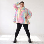 Plüschshirt in A-Linie mit Rollkragen und Langarm weich warm und kuschelig für Winter