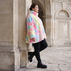 Plüschshirt in A-Linie mit Rollkragen und Langarm weich warm und kuschelig für Winter