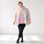 Plüschshirt in A-Linie mit Rollkragen und Langarm weich warm und kuschelig für Winter