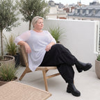 Leichtes Chiffonshirt in Weiss mit Rundhalsausschnitt 3/4-Arm und transparenter A-Linie