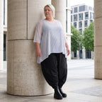 Leichtes Chiffonshirt in Weiss mit Rundhalsausschnitt 3/4-Arm und transparenter A-Linie