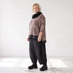 Feinstrick Rollkragenpullover in Beige/Schwarz mit geradem Schnitt kuschelig weich warm