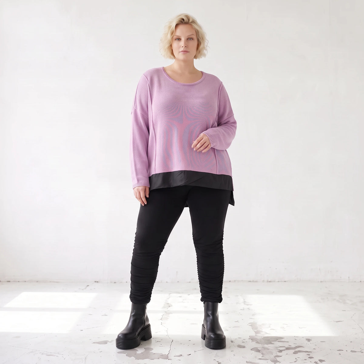 Strickpullover mit Memorytaft und asymmetrischem Schnitt mit Stretchkomfort weich warm