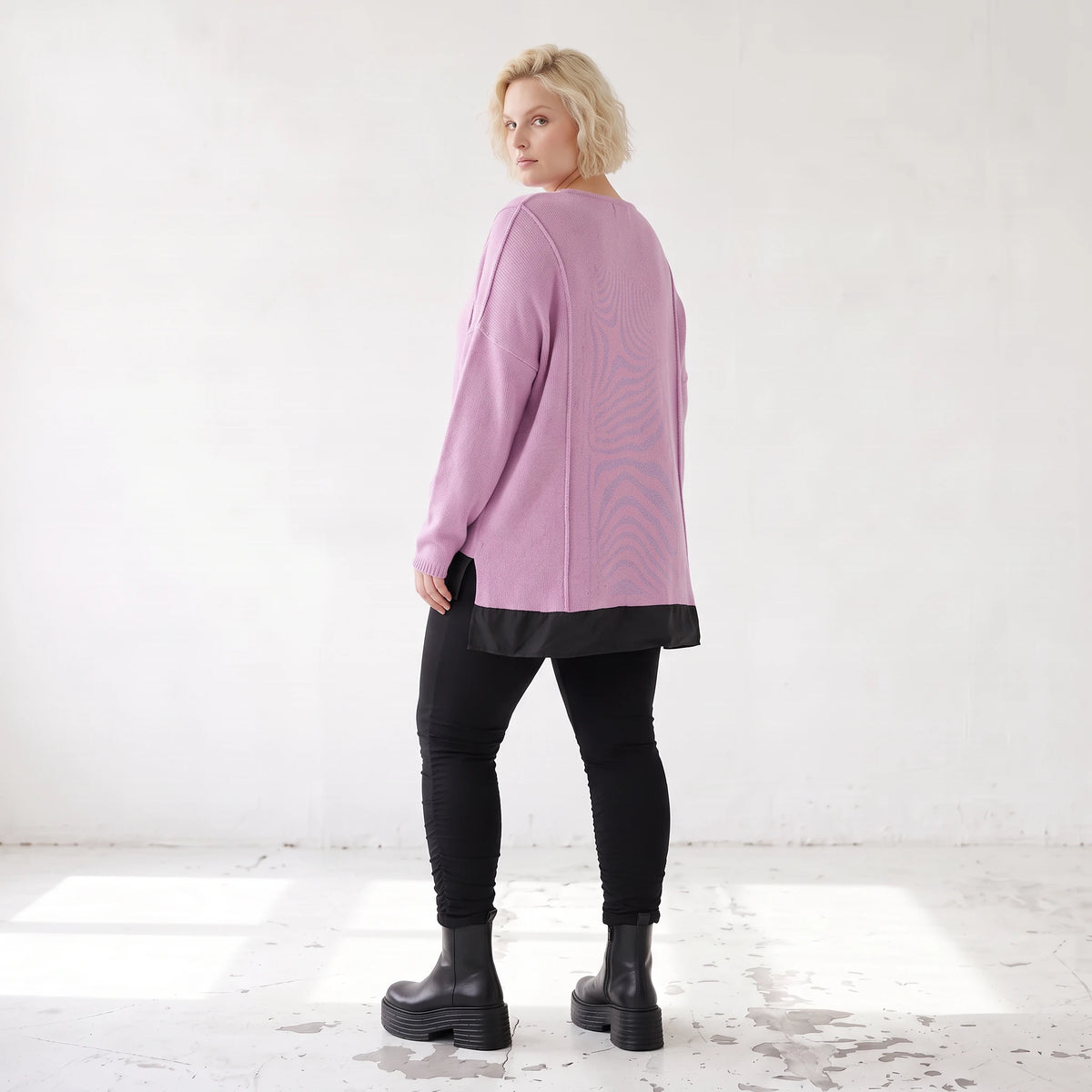 Strickpullover mit Memorytaft und asymmetrischem Schnitt mit Stretchkomfort weich warm