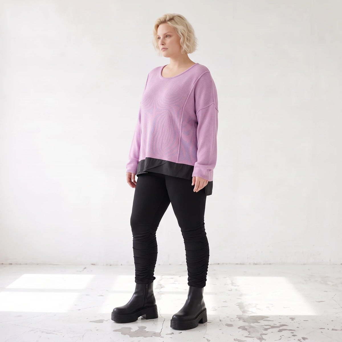 Strickpullover mit Memorytaft und asymmetrischem Schnitt mit Stretchkomfort weich warm