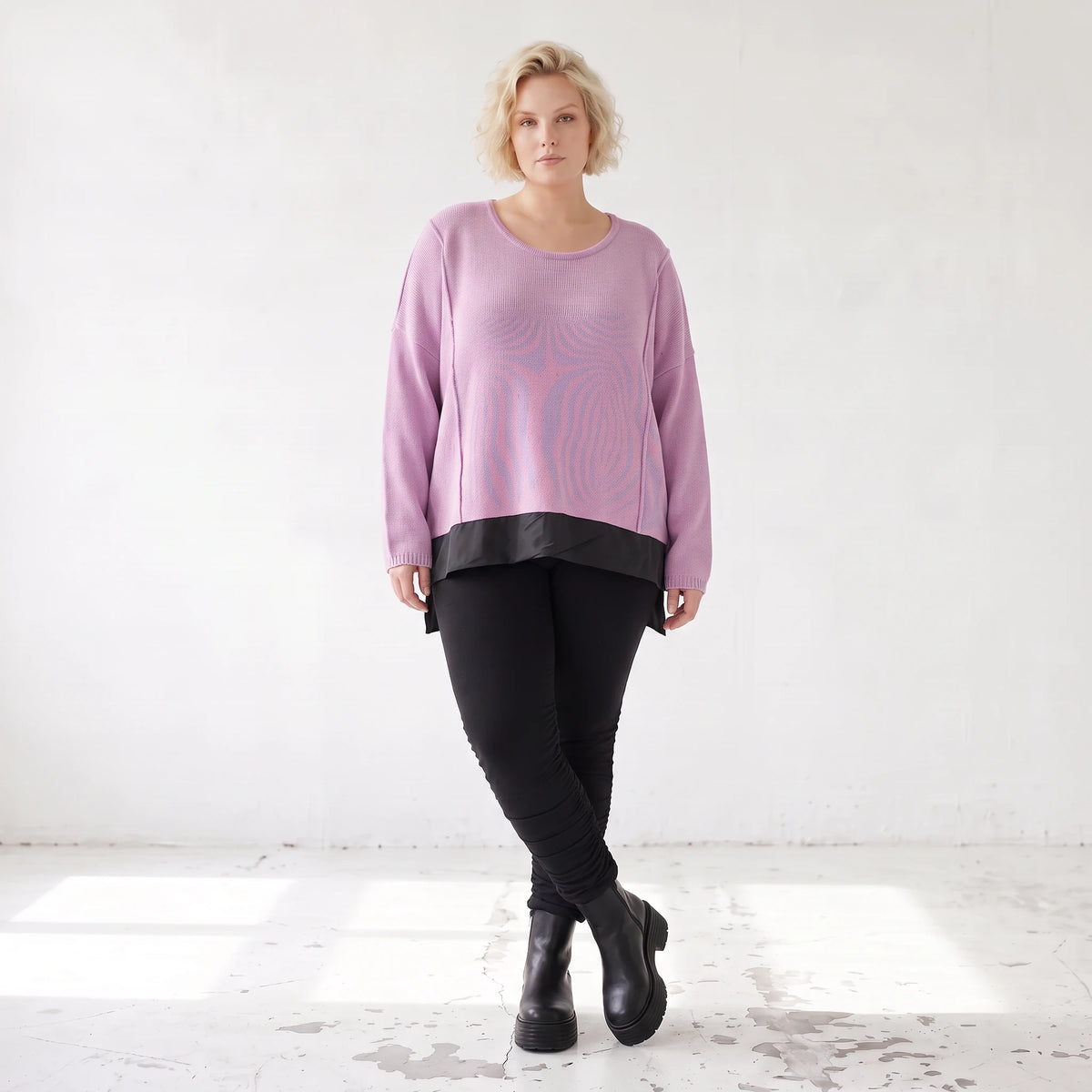 Strickpullover mit Memorytaft und asymmetrischem Schnitt mit Stretchkomfort weich warm