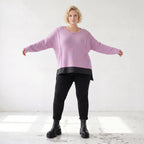 Strickpullover mit Memorytaft und asymmetrischem Schnitt mit Stretchkomfort weich warm