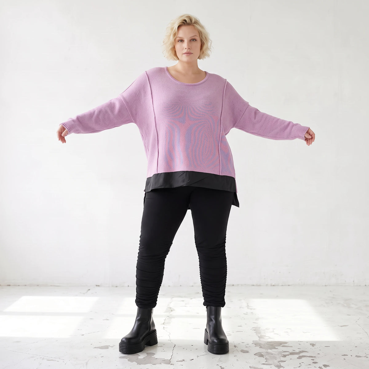 Strickpullover mit Memorytaft und asymmetrischem Schnitt mit Stretchkomfort weich warm