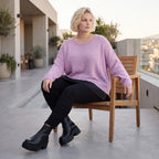 Strickpullover mit Memorytaft und asymmetrischem Schnitt mit Stretchkomfort weich warm