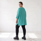 Strickshirt in A-Linie mit Taschen im Destroyed-Look aus Baumwolle mit weichem Stretch