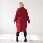 Cardigan aus French Terry in gerader Form mit Stehkragen offener Front und Baumwollmix