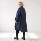 Cardigan aus weichem French Terry mit Stehkragen geradem Schnitt und Seitennahttaschen