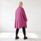 Cardigan aus weichem French Terry mit Stehkragen geradem Schnitt und Seitentaschen