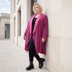 Cardigan aus weichem French Terry mit Stehkragen geradem Schnitt und Seitentaschen