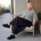 Kastige Bengalinejacke in Schwarz/Weiß mit Stehkragen und Stretch im Colorblock Look