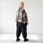 Kastiges Twillshirt mit Rollkragen und 3/4-Arm in Braun/Weiß mit softem Stretchkomfort