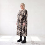 Twillkleid in Ballonform mit Rundhalsausschnitt Langarm aus Viskosemix mit Softstretch