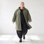 Teddymantel mit Tunnelzug und Tülleinsatz kuschelig warm für feminine Winterlooks pur