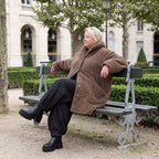 Kuschelige Teddyjacke in Ballonform mit Kapuze Taschen und Knopfverschluss warm weich