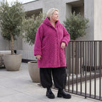 Teddy Winterjacke in Ballonform mit Kapuze und tiefen Taschen kuschelig warm locker weit