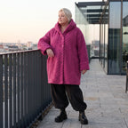 Teddy Winterjacke in Ballonform mit Kapuze und tiefen Taschen kuschelig warm locker weit