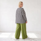 Warme Fleecemarlenehose mit Bindegürtel und Stretch in weiter Form für kalte Wintertage