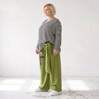 Warme Fleecemarlenehose mit Bindegürtel und Stretch in weiter Form für kalte Wintertage