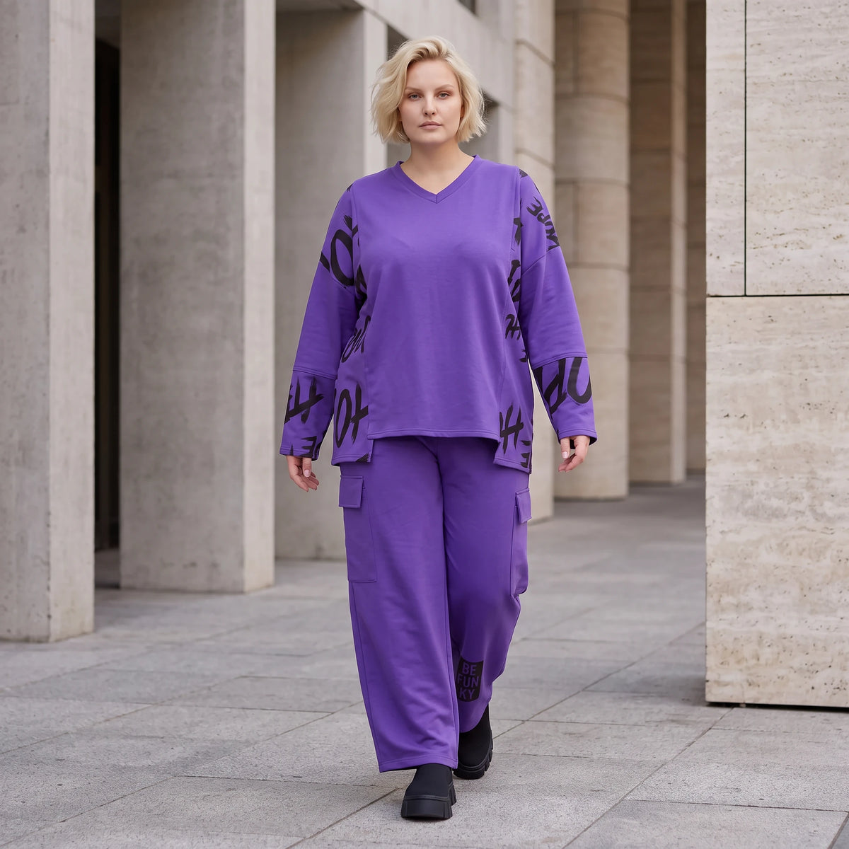 Kuschelige Fleeceballonhose mit elastischem Bund und lockerer Passform für kalte Tage