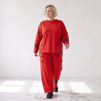 Ballonhose aus weichem Fleece mit elastischem Bund Stretch und Taschenklappen im Winter