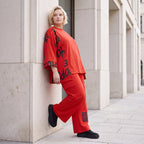 Ballonhose aus weichem Fleece mit elastischem Bund Stretch und Taschenklappen im Winter