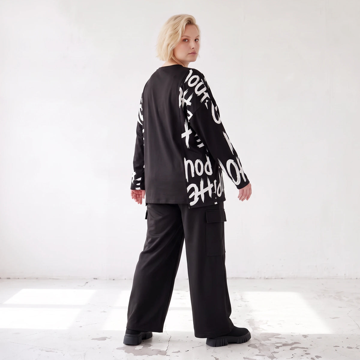 Weiche warme Fleece Ballonhose mit elastischem Bund und aufgesetzten Taschen mit Klappe