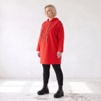 Roter Fleece Hoody in lässiger Passform kuschelig weich warm und bequem für kalte Tage