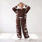 Braune Fleece Ballonhose mit Stretch Schnürbund und Taschen für winterlichen Komfort