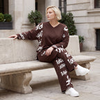 Braune Fleece Ballonhose mit Stretch Schnürbund und Taschen für winterlichen Komfort