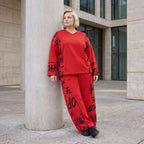 Warme Fleece Ballonhose mit elastischem Bund und Schnürung in legerer Winterform