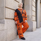 Fleeceshirt in Rost mit asymmetrischem Schnitt Zipfelsaum Stretch warm weich kuschelig