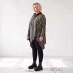 Wintershirt aus weichem Baumwolljersey mit Stretch in A-Linie Rollkragen mit Tunnelzug